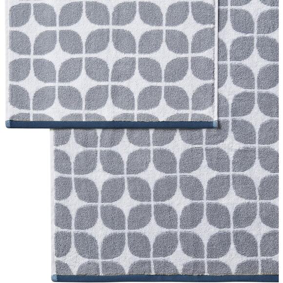 Intelligent Design Lita Cotton Jacquard Bath Towel 6 Piece Set Gray/Navy - Picture 4 of 7